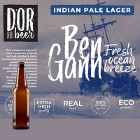 Пиво светлое «Ben Gann» (Indian Pale Lager) в стекле 0,5л.